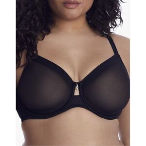 Curvy Couture Women's Sheer Mesh Full Coverage Unlined Underwire